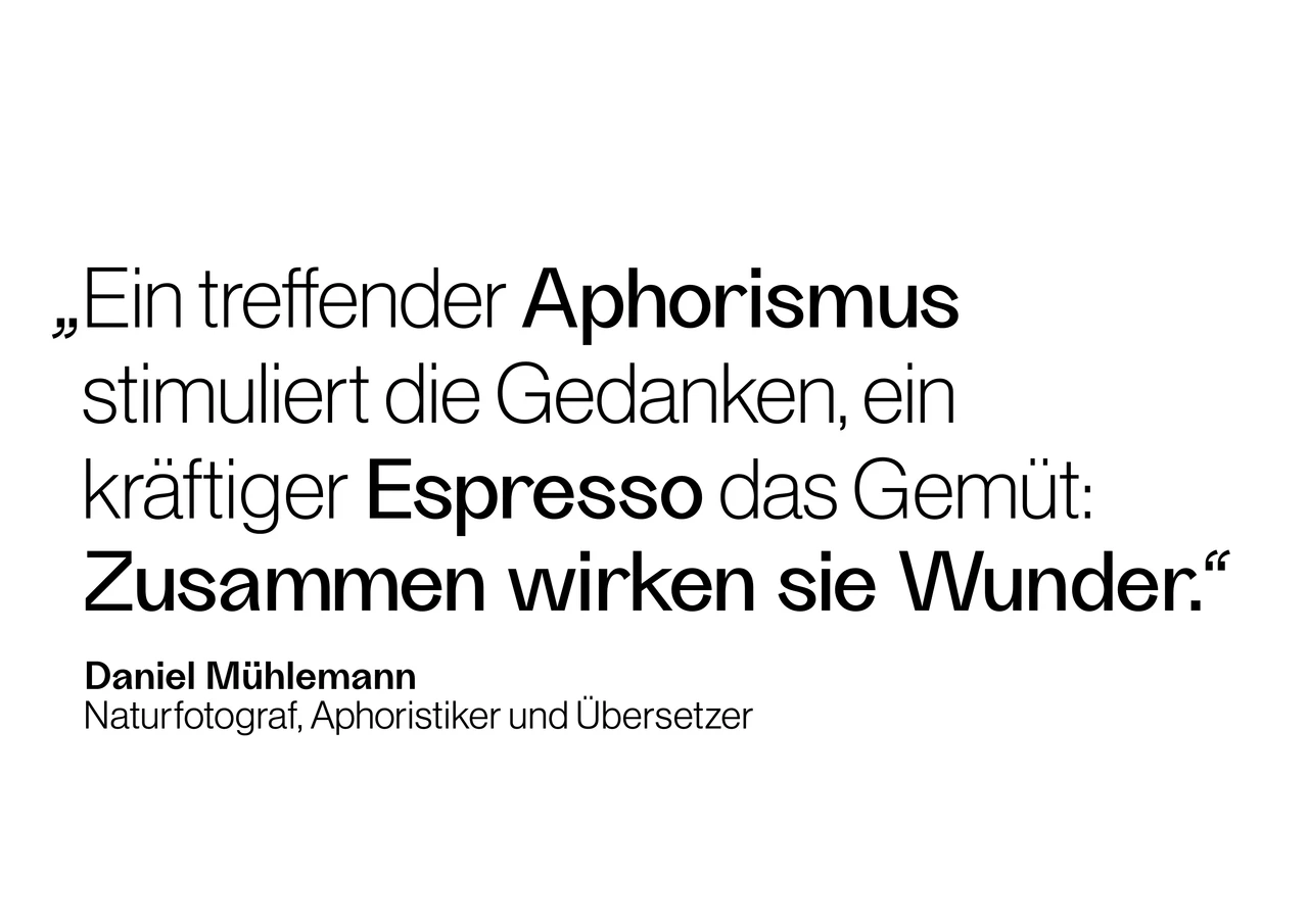 Typografische Anwendung der Grotta mit differenzierten Schriftschnitten und hierarchischem Zitatlayout