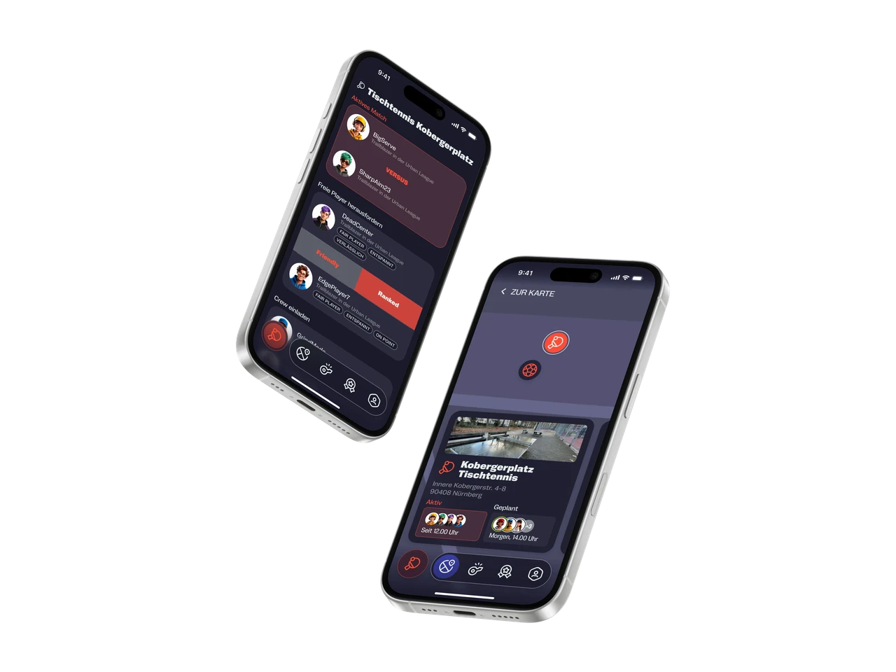 Produktdarstellung der App in zwei Nutzungsszenarien